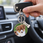 Porte-clés photo personnalisé pour chien ou chat, acier inoxydable
