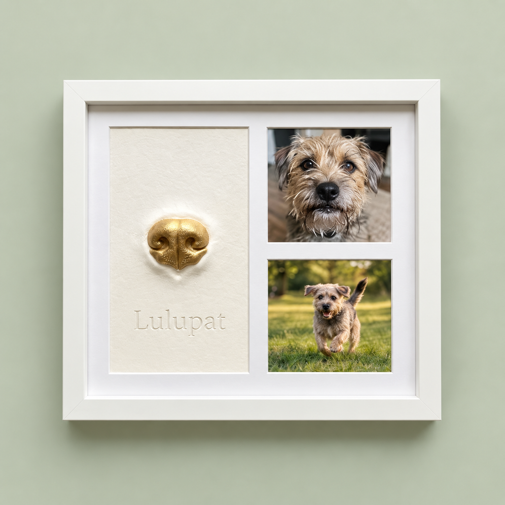 Kit empreinte de nez pour chien ou chat avec cadre photo en bois