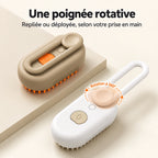 Poignée de la brosse en position repliée et déployée