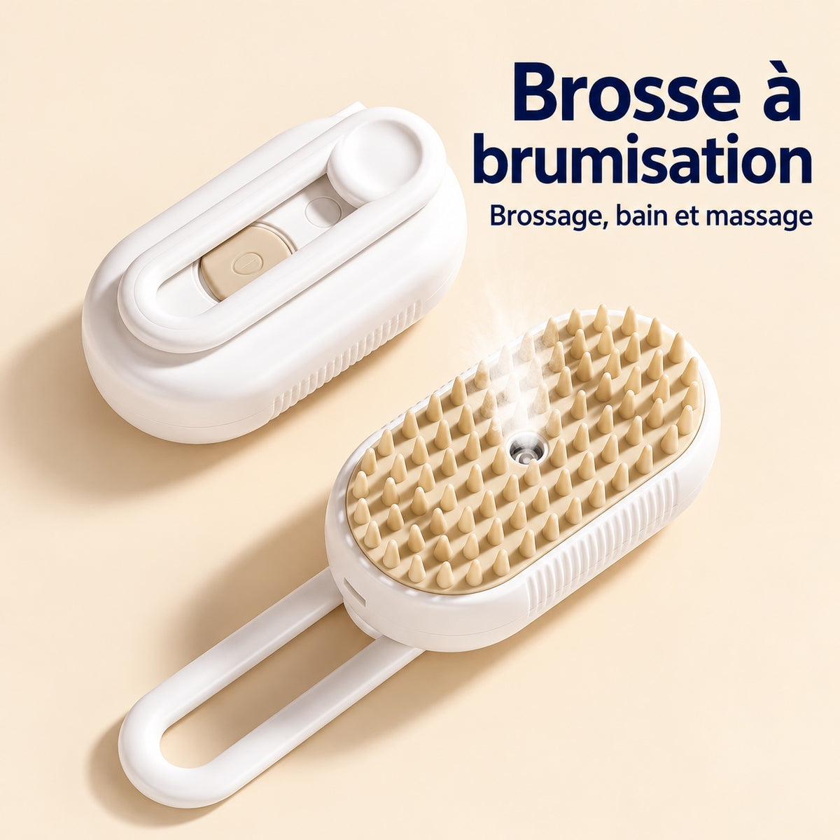 Présentation de la brosse à brumisation blanche