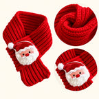 Écharpe de Noël rouge en maille pour chat et petit chien, motif Père Noël et détails