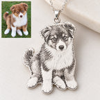 Exemple de pendentif silhouette personnalisé à partir de la photo d’un chien