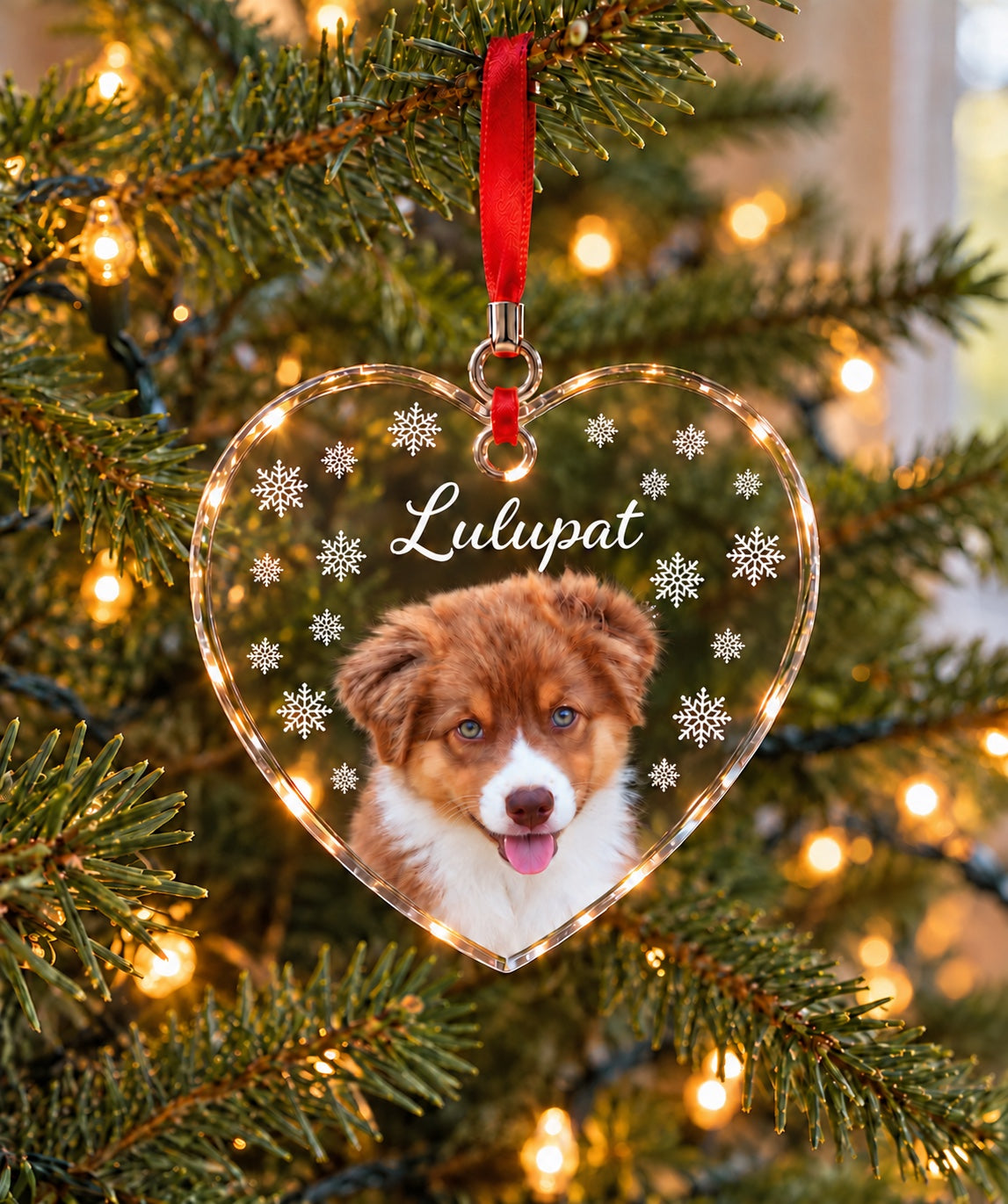 Exemple de suspension cœur en cristal — chien